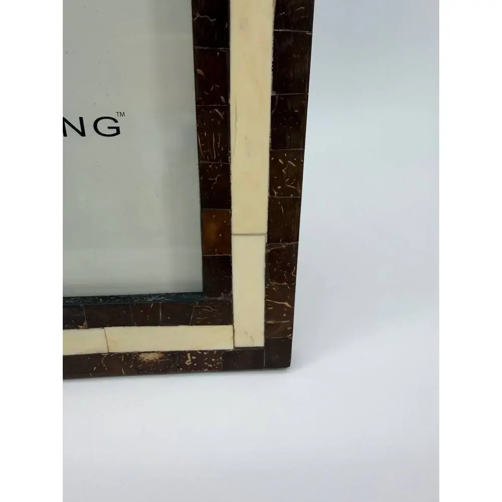 Acadian Landing 8x10 Photo Frame Mosaic Wood Bone Style India 1.68 lb